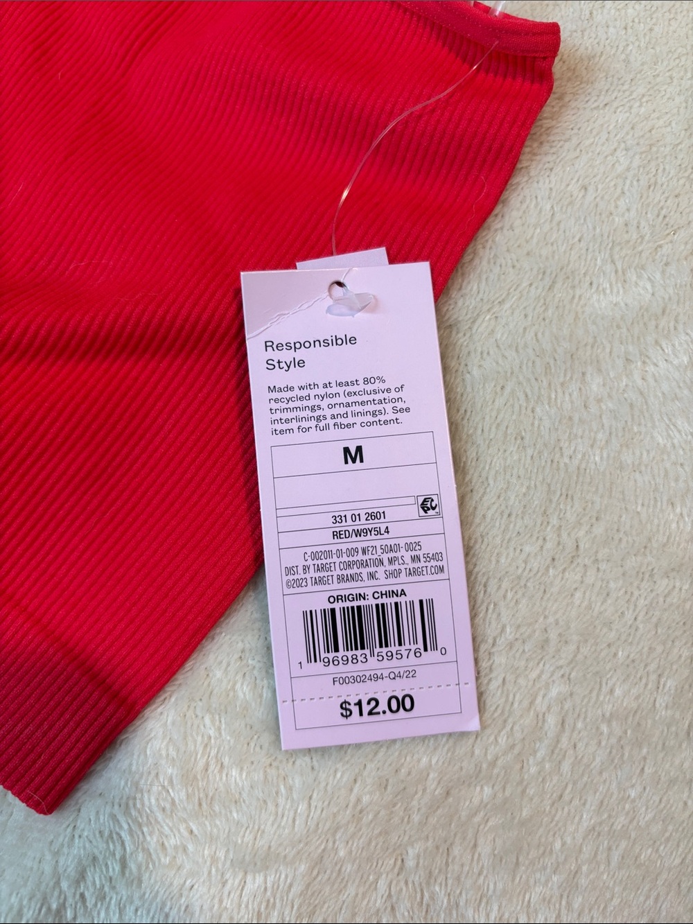 Seamless Ribbed Tank Top in Red - Picture 3 of 3